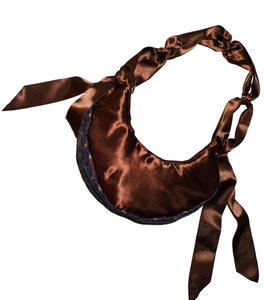 couerfluer, silk bag, satin bag, upcycled bag, mini bag, fur bag, faux fur bunny, silk bag, baguette bag, kathleen, kathleen los angeles, shop kathleen, shop kathleen, independent designer, one of a kind, ribbon bag, chocolate bag