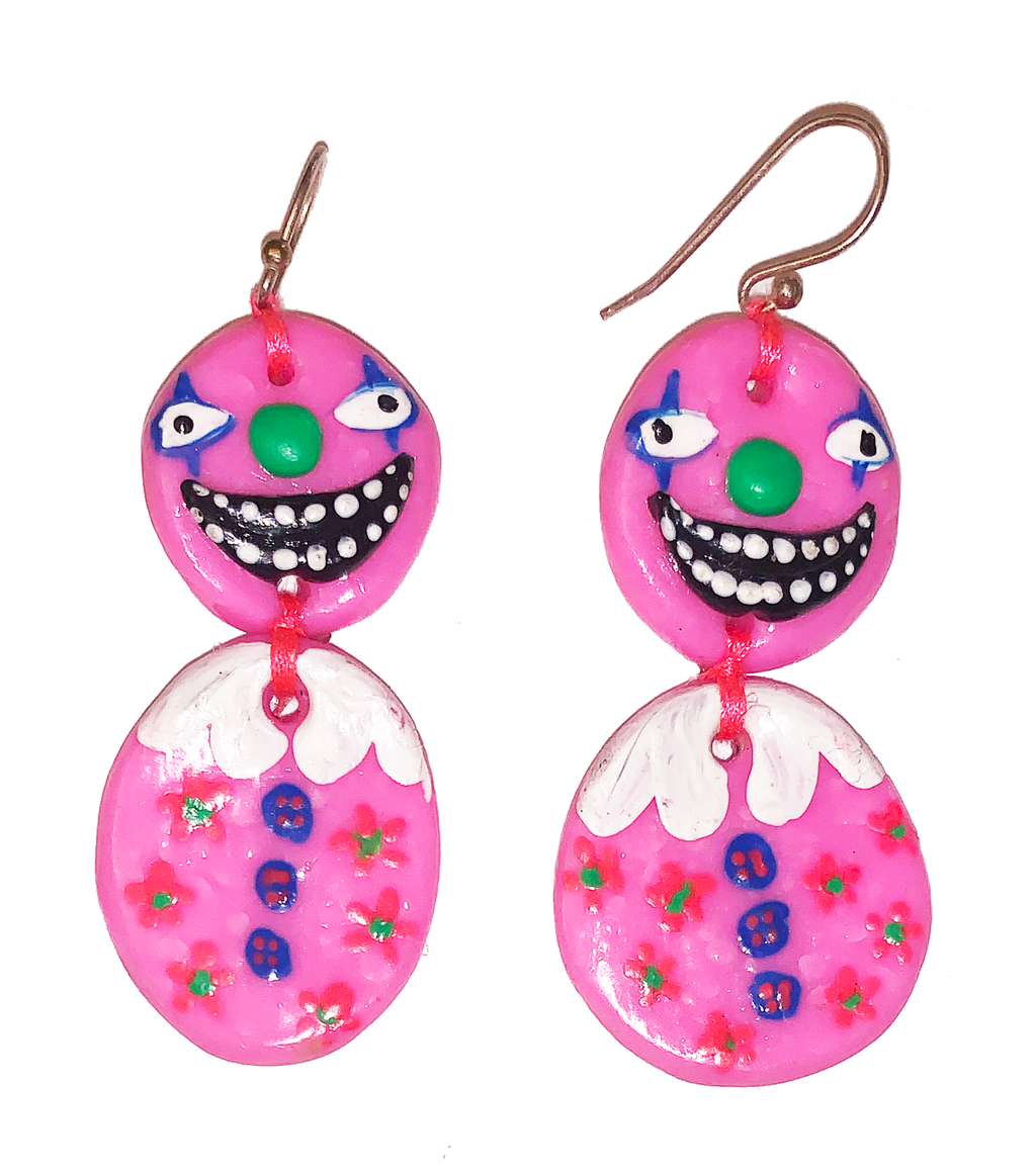 Kathleen, Shop Kathleen, Los Angeles, Kathleen, Boutique, Handmade Earrings, Independent artist, independent designer, independent boutique, independent jewelry, epoxy, resin, polymer earrings, choker, sculpey beads, handpainted, SKARED, Australia jewelry, Melbourne Jewelry, clown earrings, halloween earrings, SKARED earrings, sculpey earrings, hook earrings, neon earrings