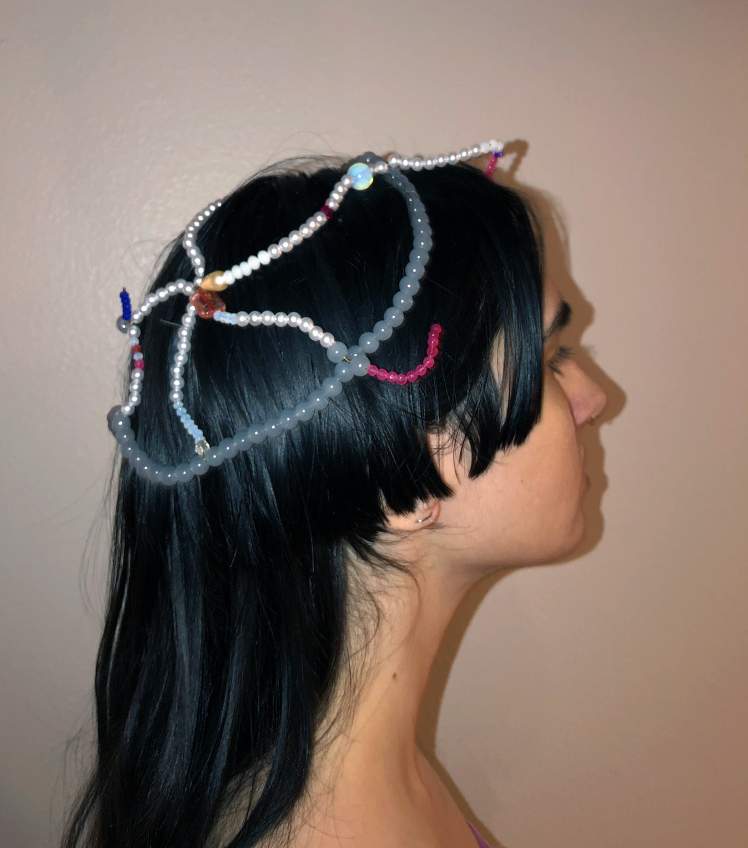 Deska, Deska Jewelry, Pearl, Headpiece, Head Jewelry, Hair Jewelry, Handmade, Los Angeles, Los Angeles Boutique, Independent Designer, Independent Artist, Kathleen, Shop Kathleen, Kathleen Los Angeles, Costume Headpiece, Costume Jewelry