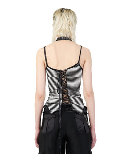Kitty Corset Back Cami Top - Stripe