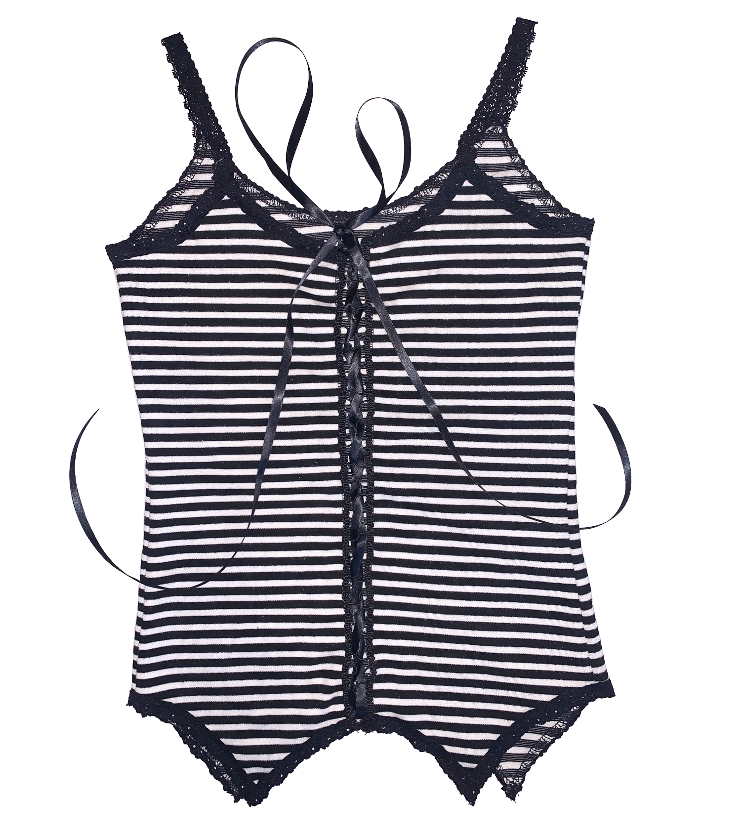 Kitty Corset Back Cami Top - Stripe