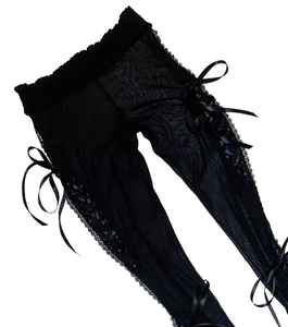 sarah garfield, gathleen, shop kathleen, kathleen, shopkathleen, kathleen los angeles, goth tights, goth legging, lace leggings, lolita leggings, corset tights, lace up tights, emo tights, handmade, one of a kind