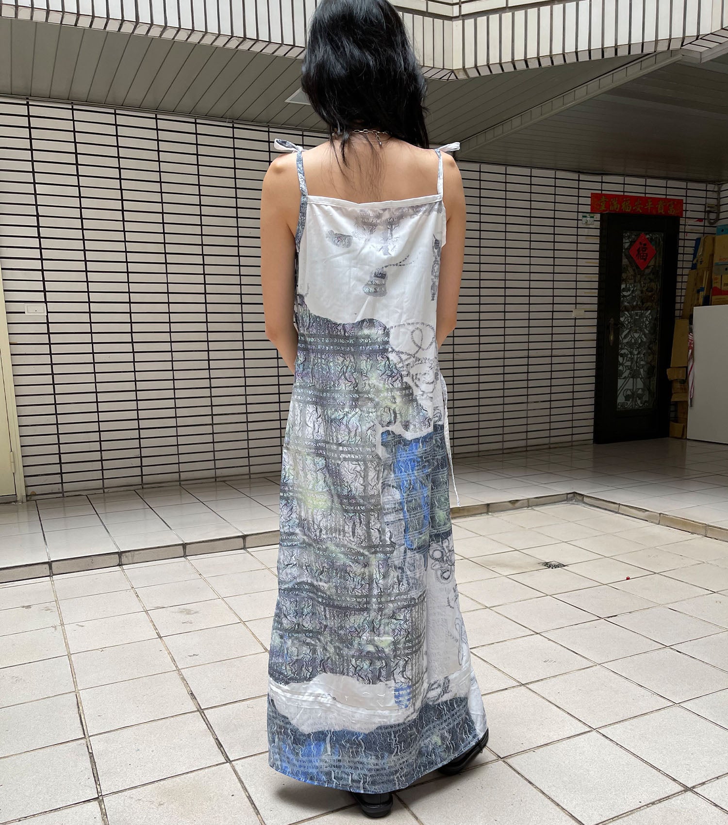 Sophie wang, Los Angeles, Kathleen, shop Kathleen, taiwan Taipei, rise, Rhode Island School of design, art, digital art, digital print, made in Taiwan, glam cult magazine, metal magazine, experimental, experimental fashion, sacred objects, trinkets, artist, designer, knitwear, print design, dress, dresses, mid length, tank, summer, summer dress, printed dress, handmade, one of a kind