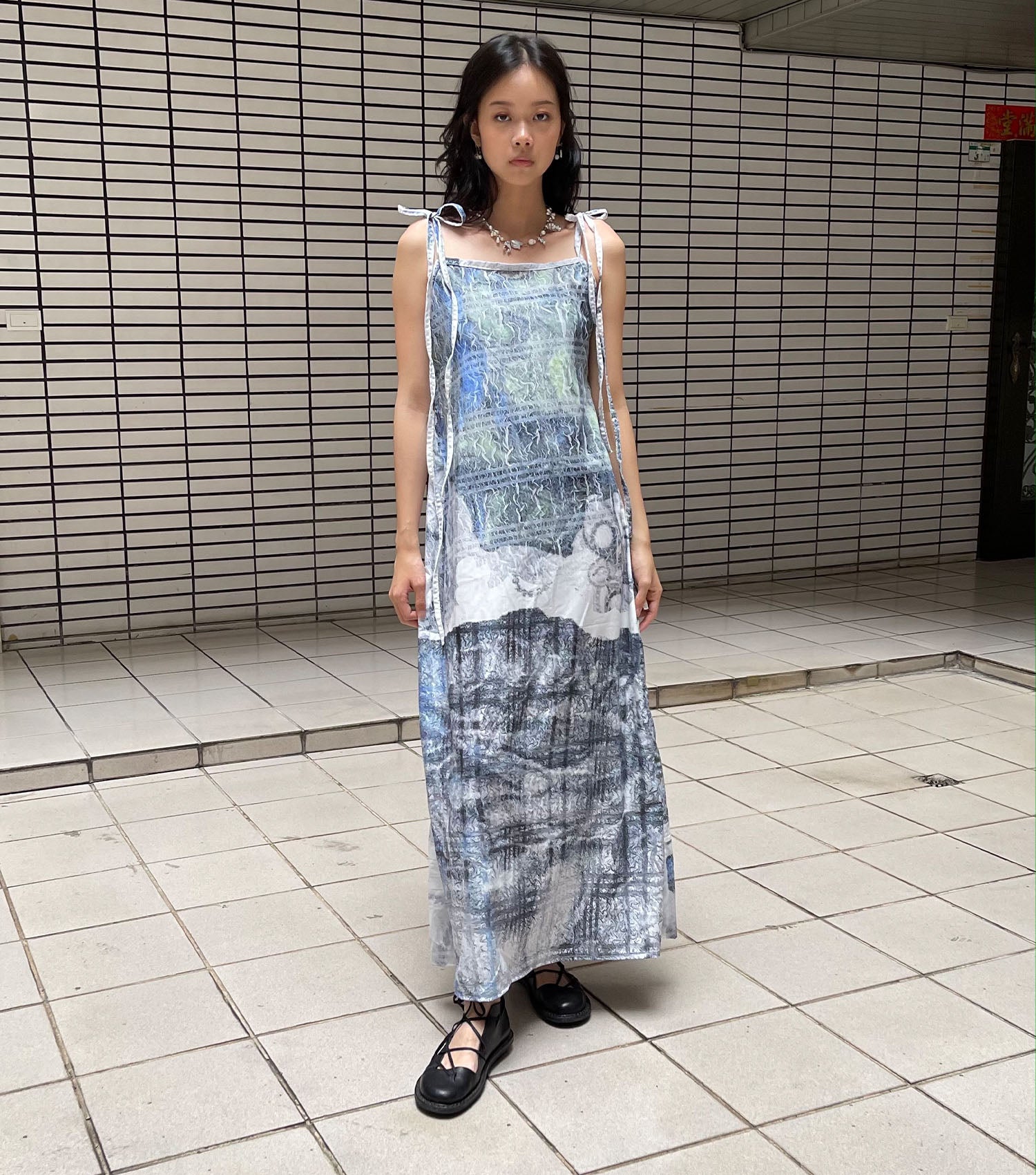 Sophie wang, Los Angeles, Kathleen, shop Kathleen, taiwan Taipei, rise, Rhode Island School of design, art, digital art, digital print, made in Taiwan, glam cult magazine, metal magazine, experimental, experimental fashion, sacred objects, trinkets, artist, designer, knitwear, print design, dress, dresses, mid length, tank, summer, summer dress, printed dress, handmade, one of a kind