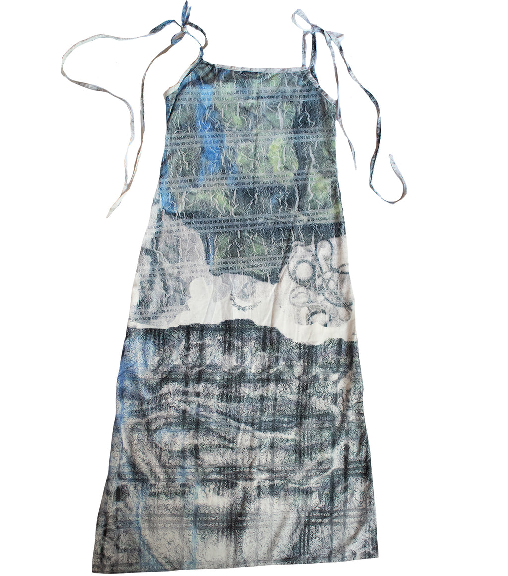 Sophie wang, Los Angeles, Kathleen, shop Kathleen, taiwan Taipei, rise, Rhode Island School of design, art, digital art, digital print, made in Taiwan, glam cult magazine, metal magazine, experimental, experimental fashion, sacred objects, trinkets, artist, designer, knitwear, print design, dress, dresses, mid length, tank, summer, summer dress, printed dress, handmade, one of a kind
