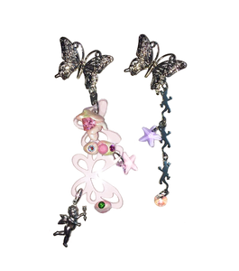 emma pryde, hair pin, butterfly hair clip, resin charm, star charms, cupid, cherub, y2k, unique hair, hair charms, Kathleen, Los Angeles, handmade