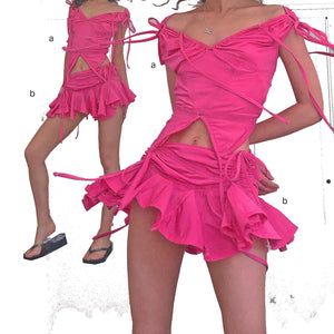 independent designer, independent boutique, handmade, independent fashion, handmade top, Kathleen, Shop Kathleen, Kathleen los Angeles, Los Angeles fashion, small business, made in Australia, Australian designer, upcycled, recycled, collage top, sustainable top, ethical fashion, patch top, ribbon top, patchwork top, ruched top, tankini top, swim top, pink top, string top, bikini top, handmade swim top, Emily Watson, tankini skirt, cutout top, abstract top, tank top, drawstring top, skirt, ruched skirt