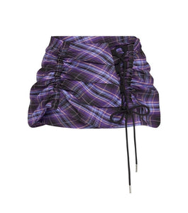 Ruched Mini Skirt Deep Purple Kathleen