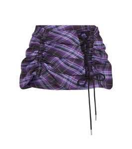 Ruched Mini Skirt - Deep Purple