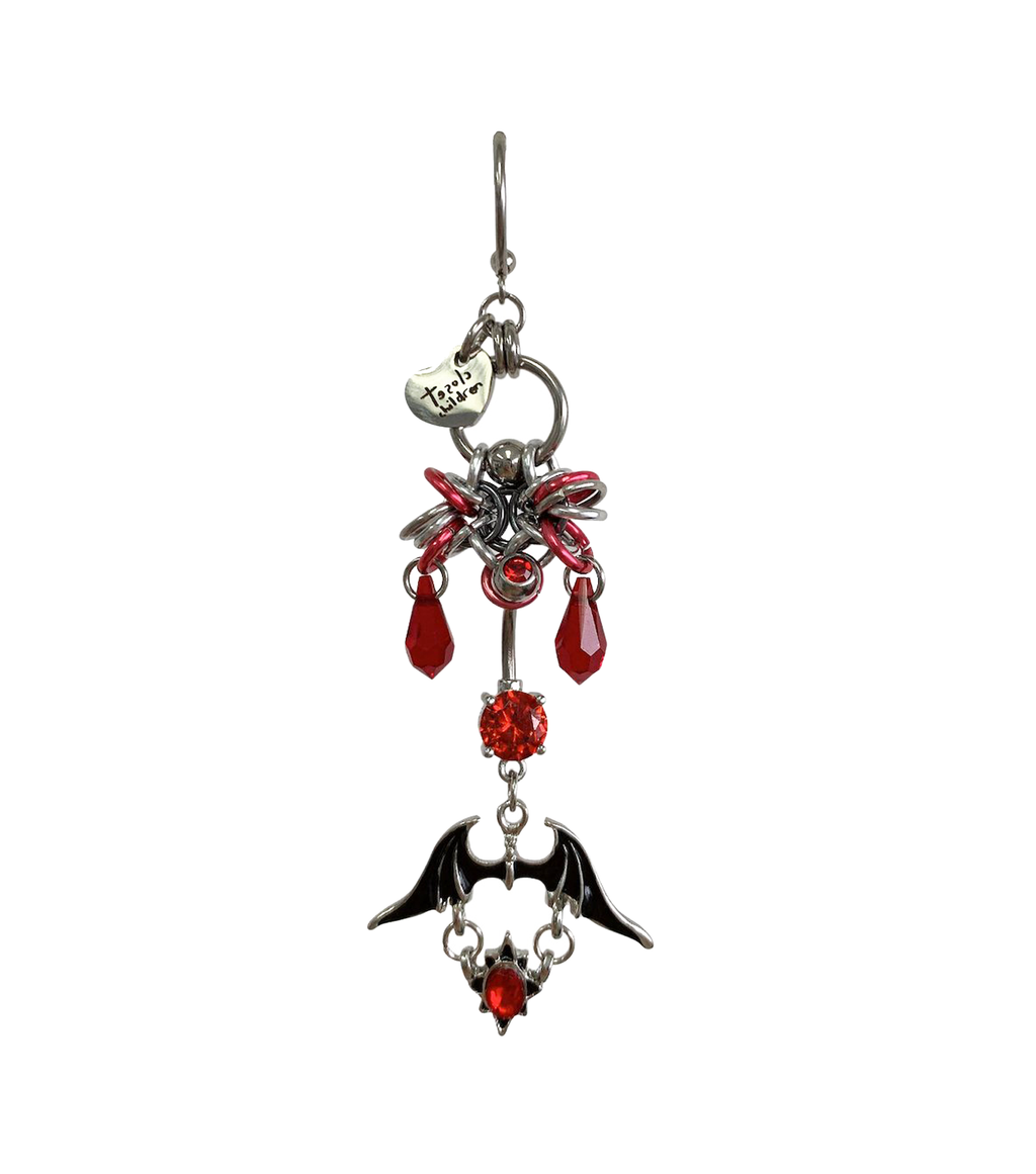 Closet children, earring, earrings, jewelry, made in Singapore, Singapore, handmade, one of a kind, stainless steel, anodized aluminum, titanium, Swarovski, crystal, gem, hoop, pink, purple, aurora lights, Los Angeles, shop Kathleen, Kathleen