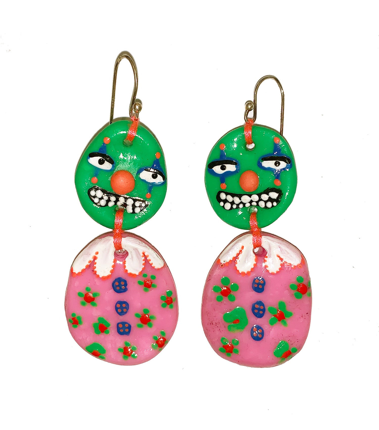 Kathleen, Shop Kathleen, Los Angeles, Kathleen, Boutique, Handmade Earrings, Independent artist, independent designer, independent boutique, independent jewelry, epoxy, resin, polymer earrings, choker, sculpey beads, handpainted, SKARED, Australia jewelry, Melbourne Jewelry, clown earrings, halloween earrings, SKARED earrings, sculpey earrings, hook earrings, neon earrings