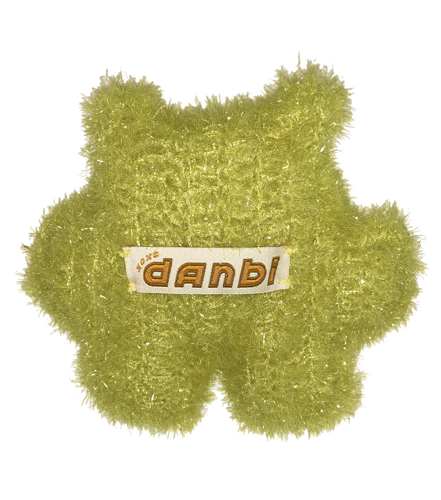 Soft sculpture, art object, crochet teddy, art teddy, handmade in los angeles, handmade toy, green teddy, lisa danbi park, danbi, kathleen, kathleen los angeles, los angeles boutique, independent artist, independent fashion, sparkly teddy, teddy buddy
