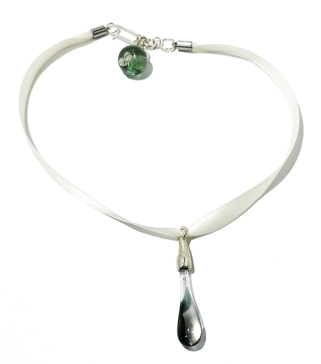 smallanimal, smallanimalmgmt, Los Angeles, Boutique, Pearl Choker, Kathleen Los Angeles, heart choker, goth choker, layered choker, polymer bead choker, silver choker, stone choker, quartz choker, pierced choker, printed jewelry, handmade beads,Kathleen, Shop Kathleen, kathleen los angeles, upcycled necklace, sustainable jewelry, Chicago jewelry, charm necklace, small business, small batch jewelry, glass jewelry, glass choker, glass pendant, leather choker, leather glass jewelry, pink glass, silk choker