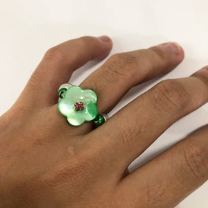kathleen, kathleen los angeles, sweaty pigeon, by sweaty pigeon, pearl ring, rhinestone ring, crystal ring, vintage ring, hand made, independent artist, independent design, independent jewelry, independent fashion, independent boutique, sparkle ring, baroque pearl ring, los angeles botique