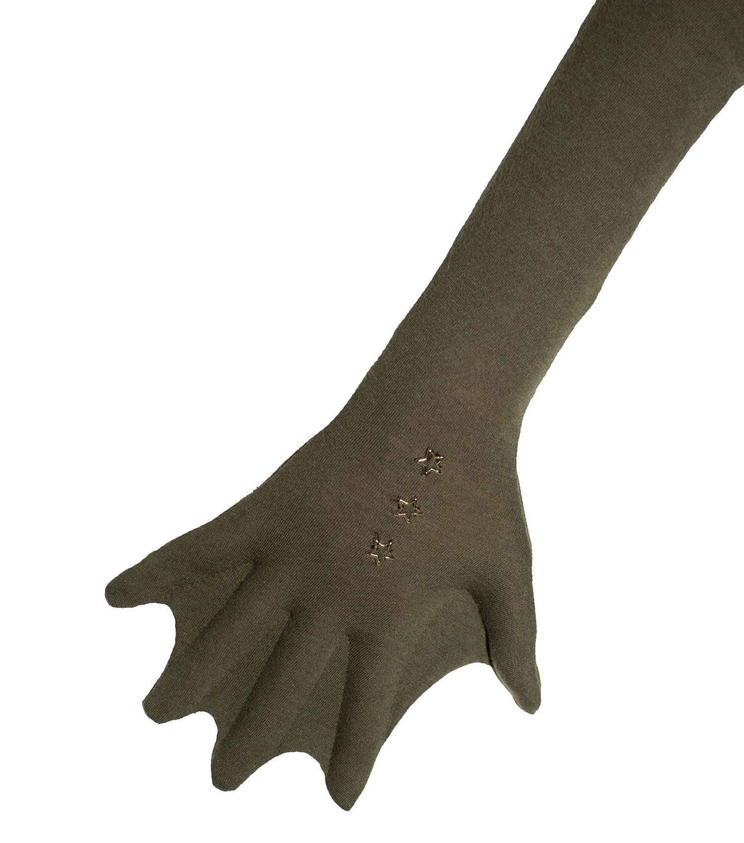 Khaki Jewel Webbed Gloves