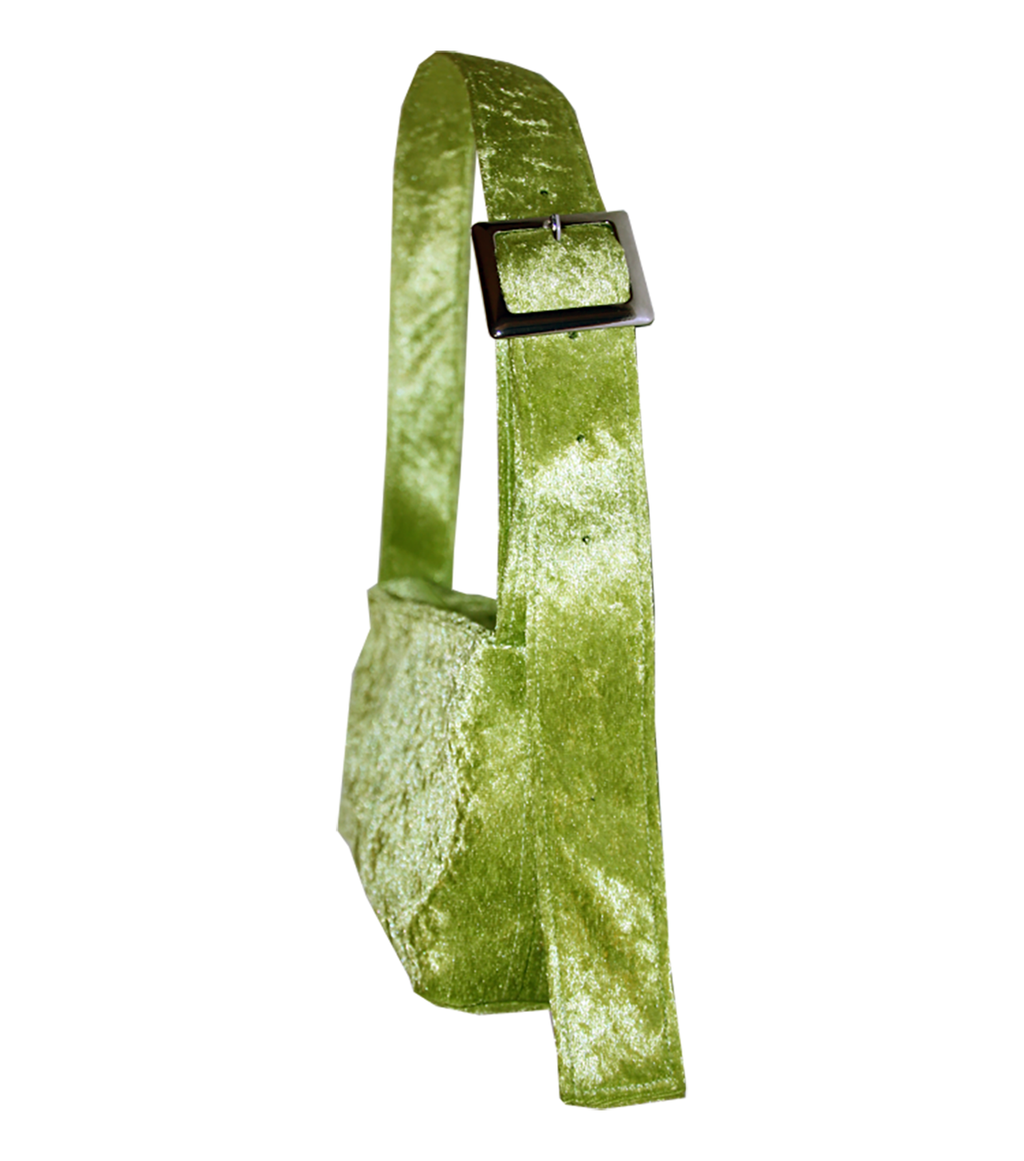 Matilda Aberg, Mini Bag, 90s Handbag, Sustainable Designer, Independent Designer, Stockholm Designer, Independent Fashion, Kathleen, Shop Kathleen, Kathleen Los Angeles, Los Angeles Boutique, Independent Boutique, Crushed Velvet Bag, Lime Green Handbag, Mini Bag, Recycled Fabric, Upcycled