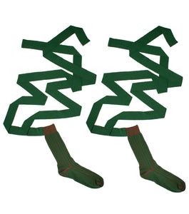 Ribbon Socks  - Bottle Green