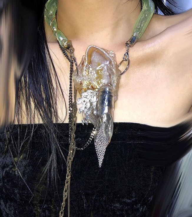 necklaces, upcycled, sustainable jewelry, south korean jewelry, kathleen, kathleen los angeles, los angeles boutique, artist jewelry, eqeqpe, choker, upcycled necklace