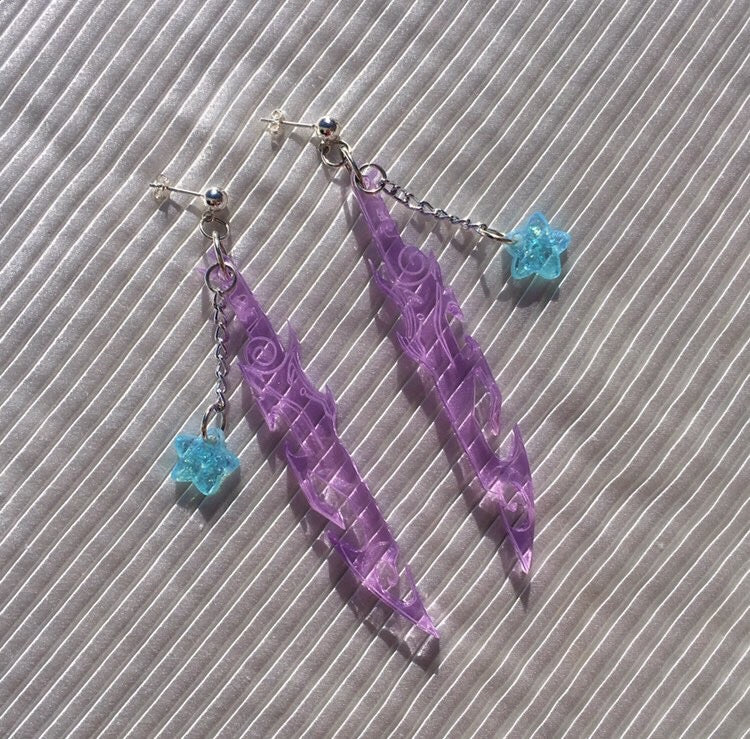 Emma Pryde Purple Sword Earrings