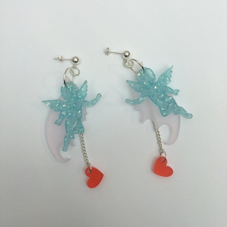 earrings, emma pryde, handmade, fallen angel