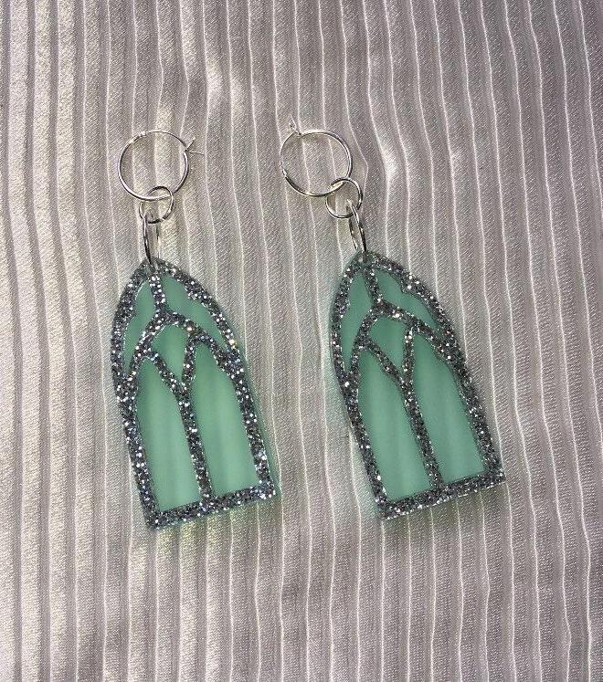 earrings, emma pryde, handmade, glitter church