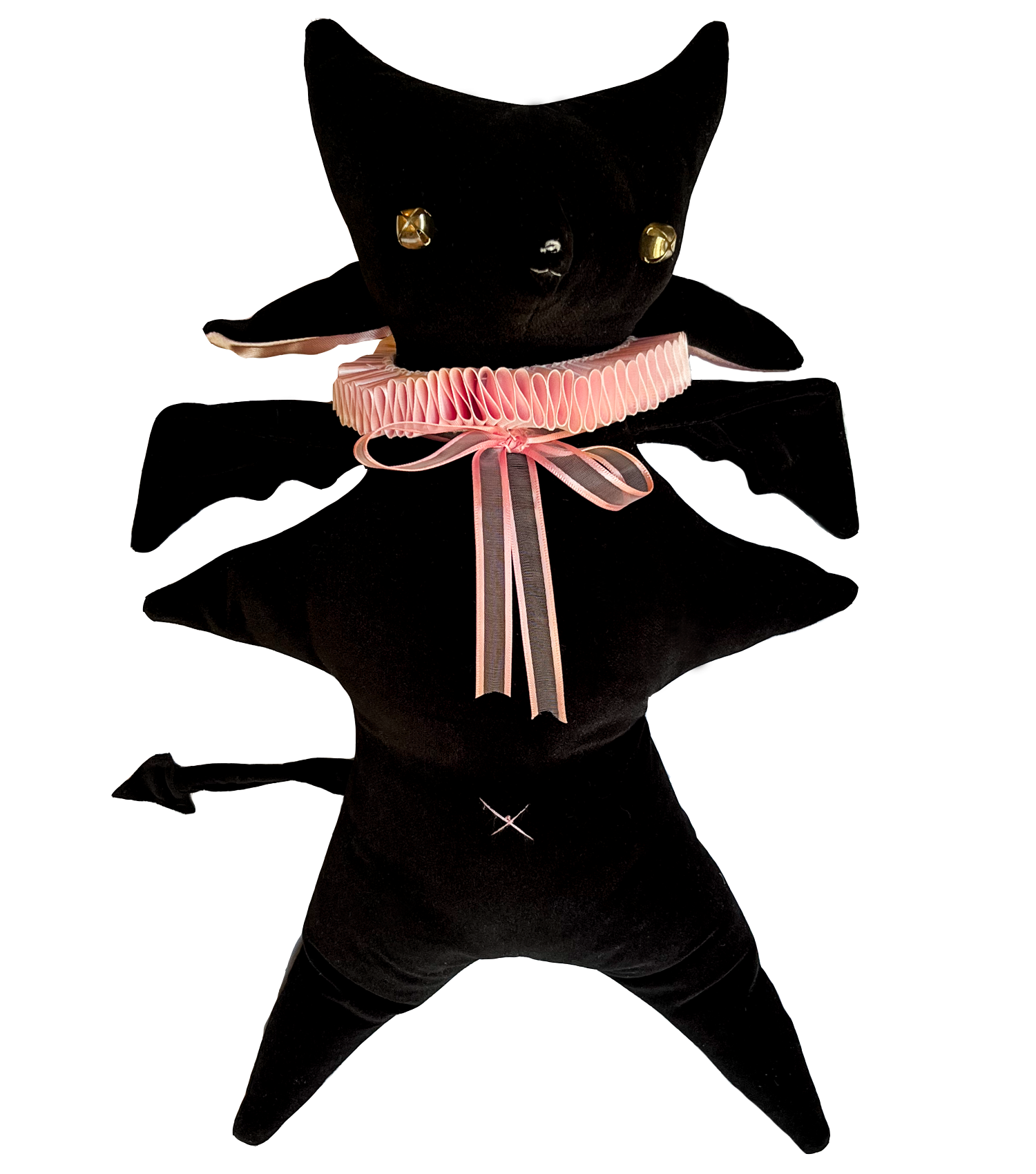 Weighted Imp Plush - Black with Pink Ruff