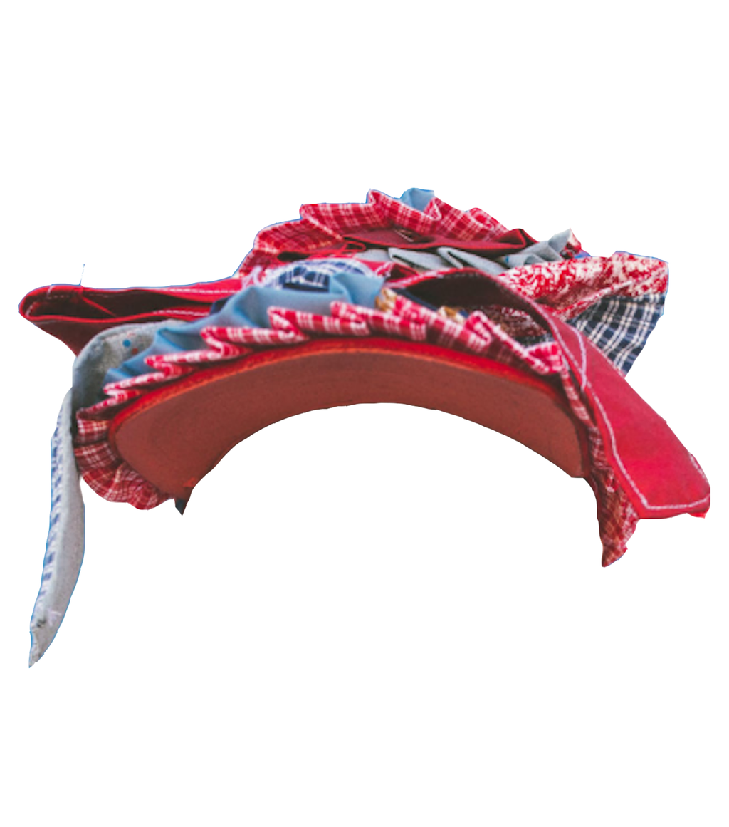 JRAT, Janelle Rabbott, Upcycle, Sustainable, Kathleen, Shop Kathleen, Boutique, Ugly House on the Prairie, Los Angeles, One of a Kind, USPS, Hat, Cap, Ruffle Hat, Ruffle Cap, Bonnet Hat, Ruffle Bonnet