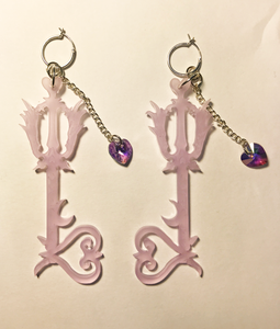earrings, emma pryde, handmade, keyblade, kingdom hearts, shop kathleen, kathleen, los angeles