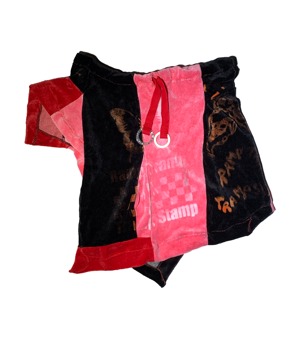 rtts, ramp tramp tramp stamp, australian designer, sustainable fashion, patchwork skirt, velour skirt, pixie skirt, fairy skirt, one of a kind skirt, track skirt, kathleen, shop kathleen, kathleen los angeles, yummy mummy