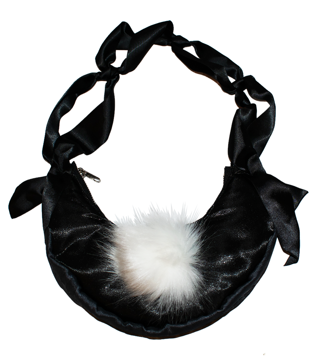 couerfluer, silk bag, satin bag, upcycled bag, mini bag, fur bag, faux fur bunny, silk bag, baguette bag, kathleen, kathleen los angeles, shop kathleen, shop kathleen, independent designer, one of a kind, ribbon bag