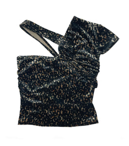 604SERVICE, 604 SERVICE, Los Angeles, KATHLEEN, SHOP KATHLEEN, KOREAN, MADE IN KOREA, KOREAN FASHION, COTTON, NYLON, SPANDEX, POLYESTER, POLY, leopard top, leopard, off-shoulder, one-shoulder