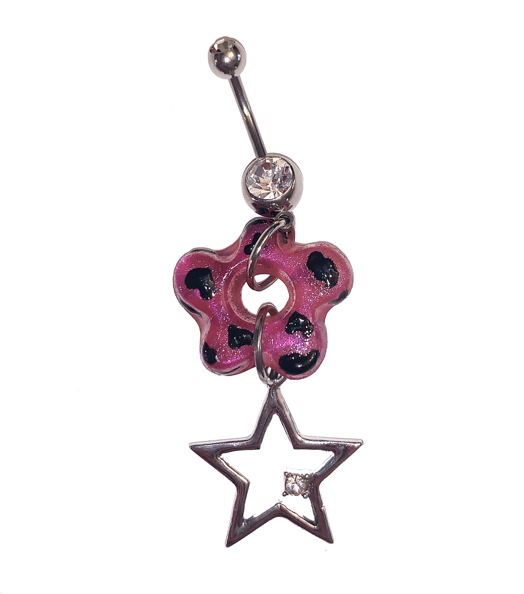 Joey Shares, Resin Earrings, Handmade, Los Angeles, Kathleen, Shop Kathleen, resin, beads, vintage, charms, y2k, choker, star, cow print, cow, moo, hand painted, navel, navel ring, belly button ring, belly button piercing, body jewelry, body piercing