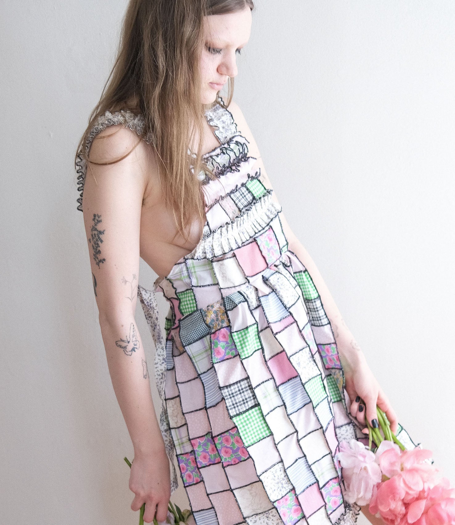 Patchwork Apron Dress - Multicolor