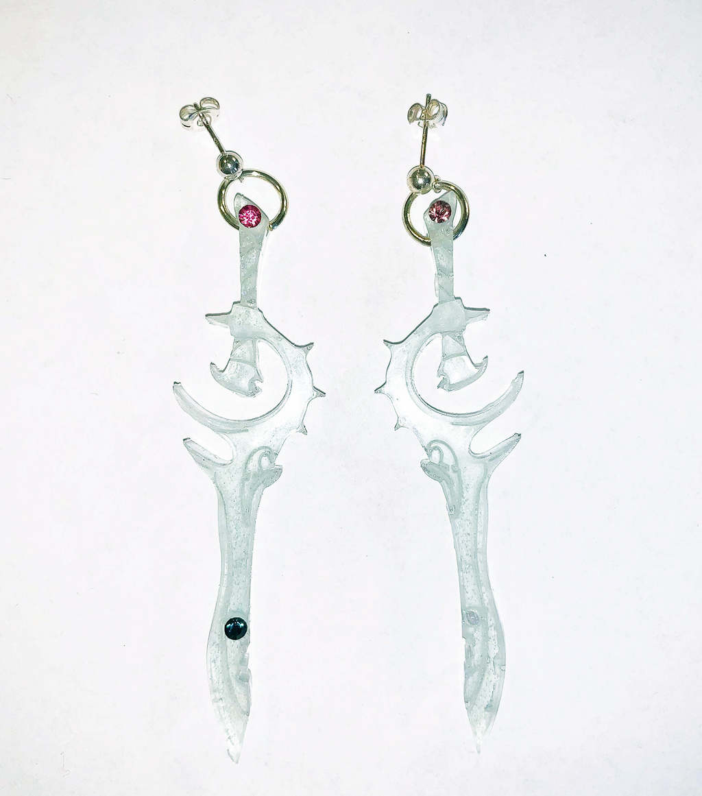 earrings, emma pryde, handmade, dagger, sword, shop kathleen, kathleen, los angeles, handmade, crystal, lasercut, kathleen los angeles, shop kathleen, kathleen la, crystal earrings, emma pryde earrings, emma pryde necklaces,