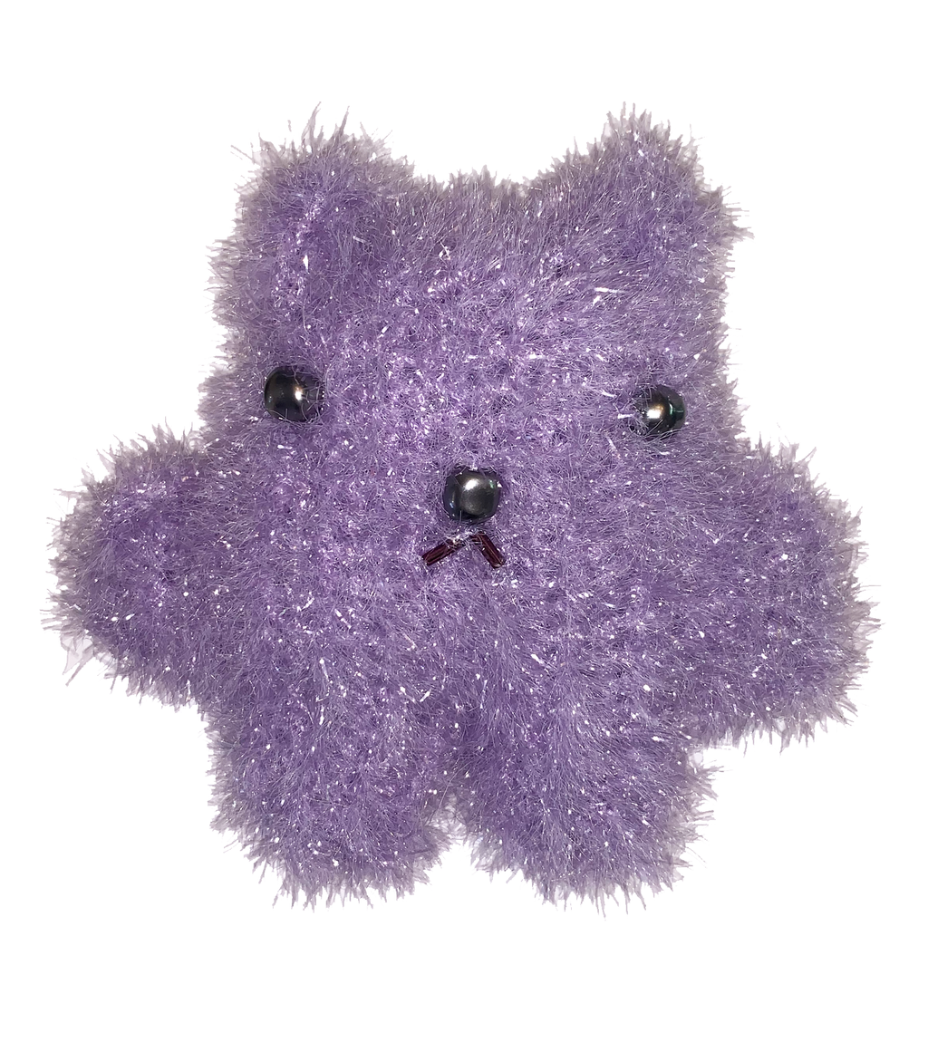 Soft sculpture, art object, crochet teddy, art teddy, handmade in los angeles, handmade toy, green teddy, lisa danbi park, danbi, kathleen, kathleen los angeles, los angeles boutique, independent artist, independent fashion, sparkly teddy, teddy buddy, rainbow teddy, neon teddy, pink teddy, sage teddy, mini teddt, tiny teddy, purple teddy