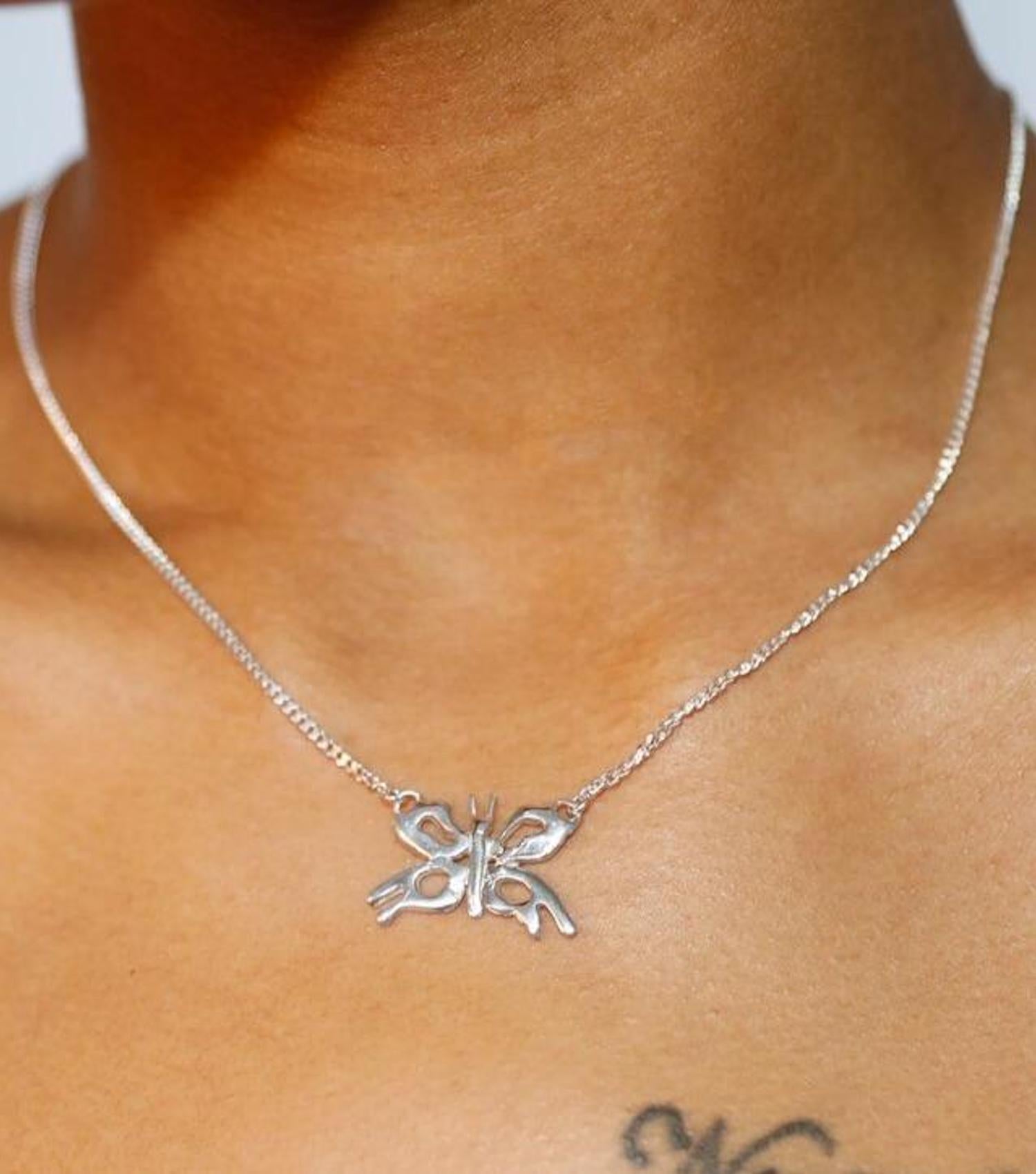 mgn jwl, Megan Baker, Jewelry, Australia, Sterling Silver, Urchin Heart, Gemstones, Kathleen, Shop Kathleen, Los Angeles, Kathleen, Boutique, Bow & Arrow Necklace, Cupid Necklace, Defence Necklace, mariposa necklace, butterfly necklace, silver butterfly, butterfly jewelry