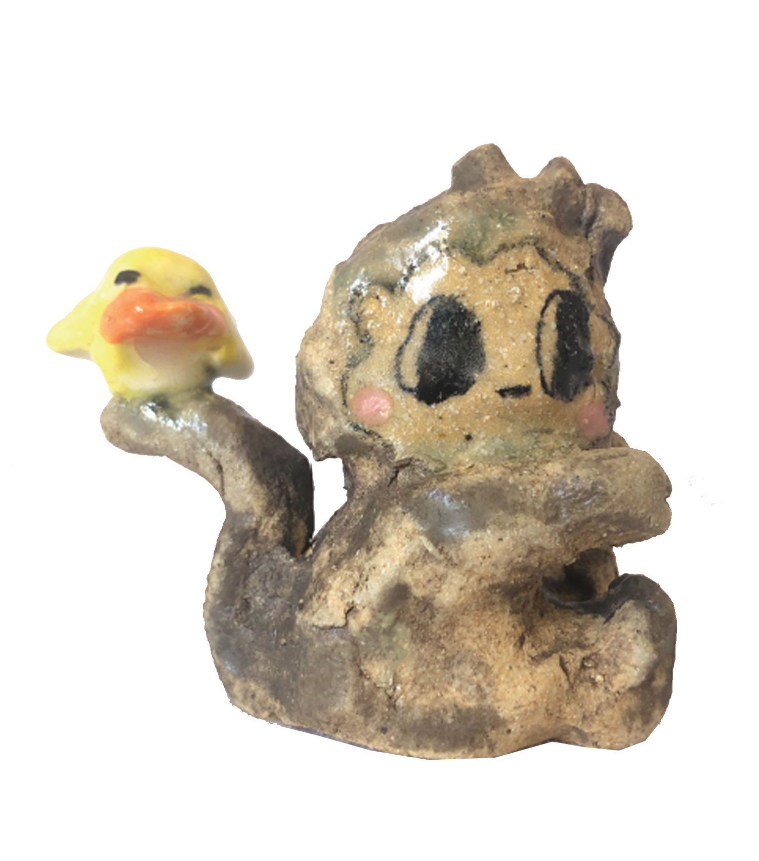 Dominique Go, Kathleen, Shop Kathleen, Ceramic, Handmade, sculpture, clay sculpture, handbuilt ceramic, mini figurine, independent artist, made in LA, clay artist, monkey duck sculpture,