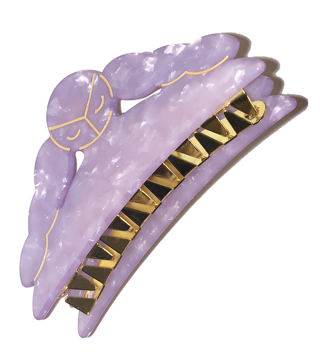 Loren Kagny, Little Friend Hairclip, Pom Poms, Resin, Hairclip, Claw Hairclip, Kathleen, Los Angeles, Lilac, Boutique, Los Angeles Boutique, lilac clip, forever is just for now, shop kathleen, shopkathleen
