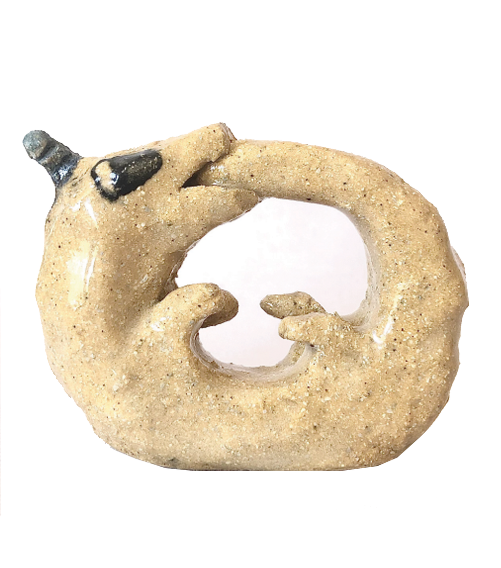 Dominique Go, Kathleen, Shop Kathleen, Ceramic, Handmade, sculpture, clay sculpture, handbuilt ceramic, mini figurine, independent artist, made in LA, clay artist, ouroboros sculpture
