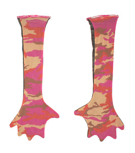 Pink Camo Webbed Gloves