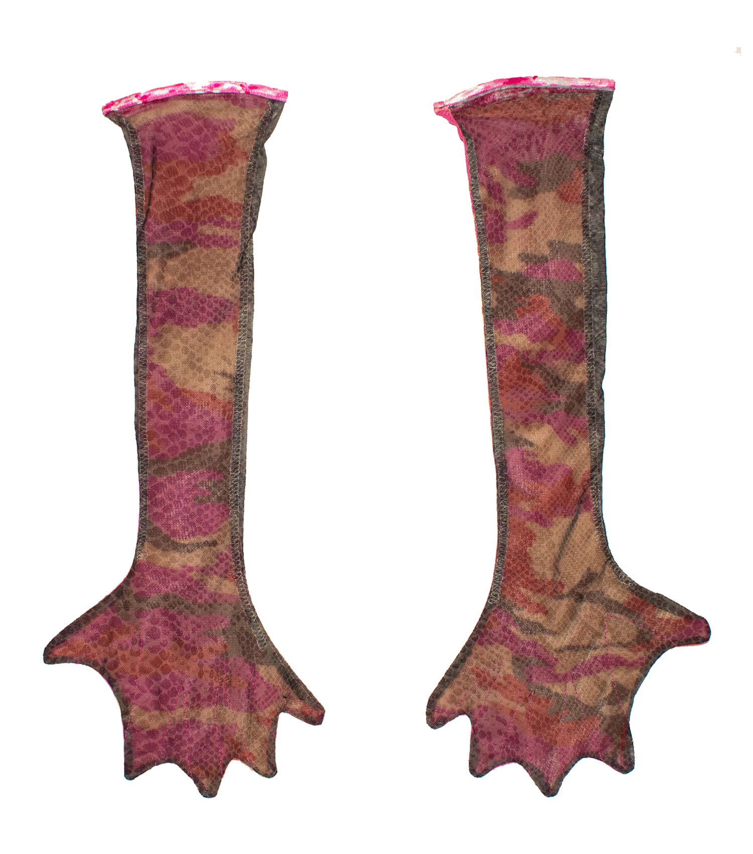 Pink Camo Webbed Gloves