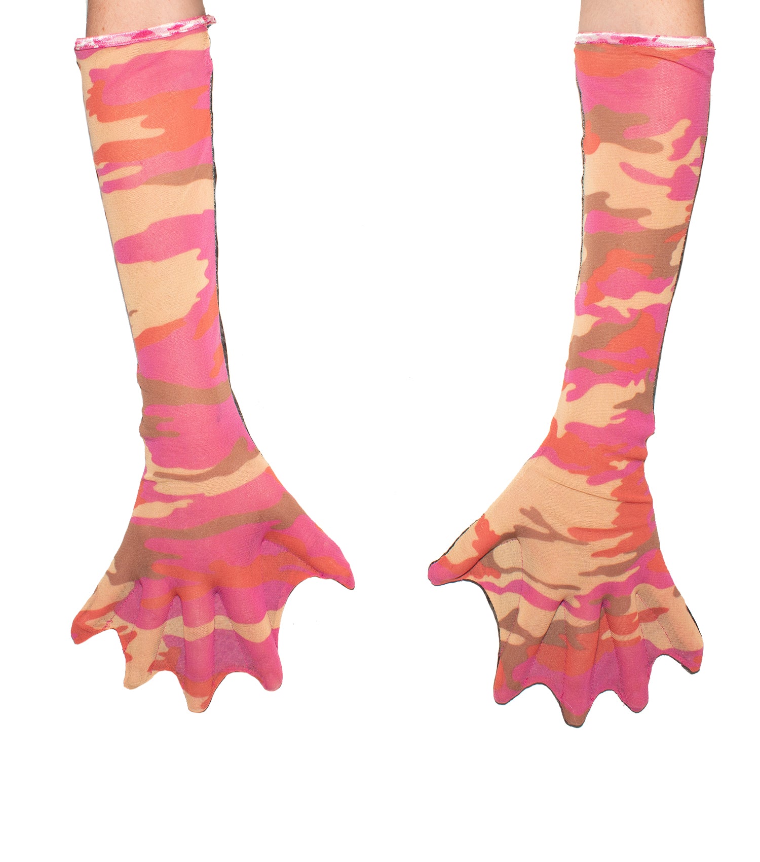 Pink Camo Webbed Gloves