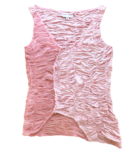 mesh skirt, asymmetrical top, pink tank top, brown miniskirt, fairy skirt, sheer top, elf skirt, fairy top matching set brown pink, independent designer, independent boutique,independent fashion, handmade top, handmade skirt, ruched top, ruched skirt, Shop Kathleen, Kathleen los Angeles, Los Angeles fashion, small business, greta garmel, made in Los Angeles, LA designer, small batch, hand gathered, hand ruched, ruffle top, ruffle skirt, ballet skirt, ballet top, brown and pink outfit, sheer outfit