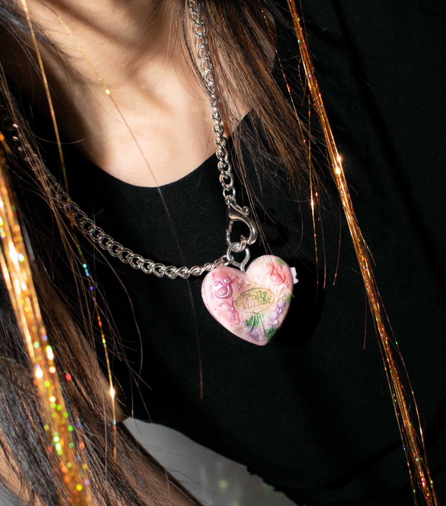 emma pryde, choker, handmade, los angeles boutique, kathleen, kathleen los angeles, necklace, polly pocket, nineties necklace, heart, heart locket, locket necklace, Madison, Wisconsin, Wisconsin artist