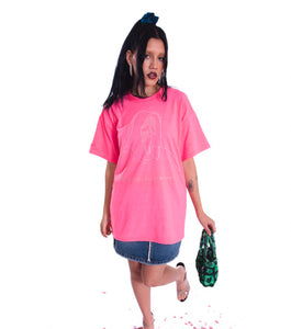 Bodega Slasher, scream, 1997, y2k, ghostface, ghost, ghost face, top, clothing, tee, t shirt, rhinestone, bedazzled, ghostface tee, scream tee, pink, Mexico, made in Mexico, Los Angeles, Kathleen 