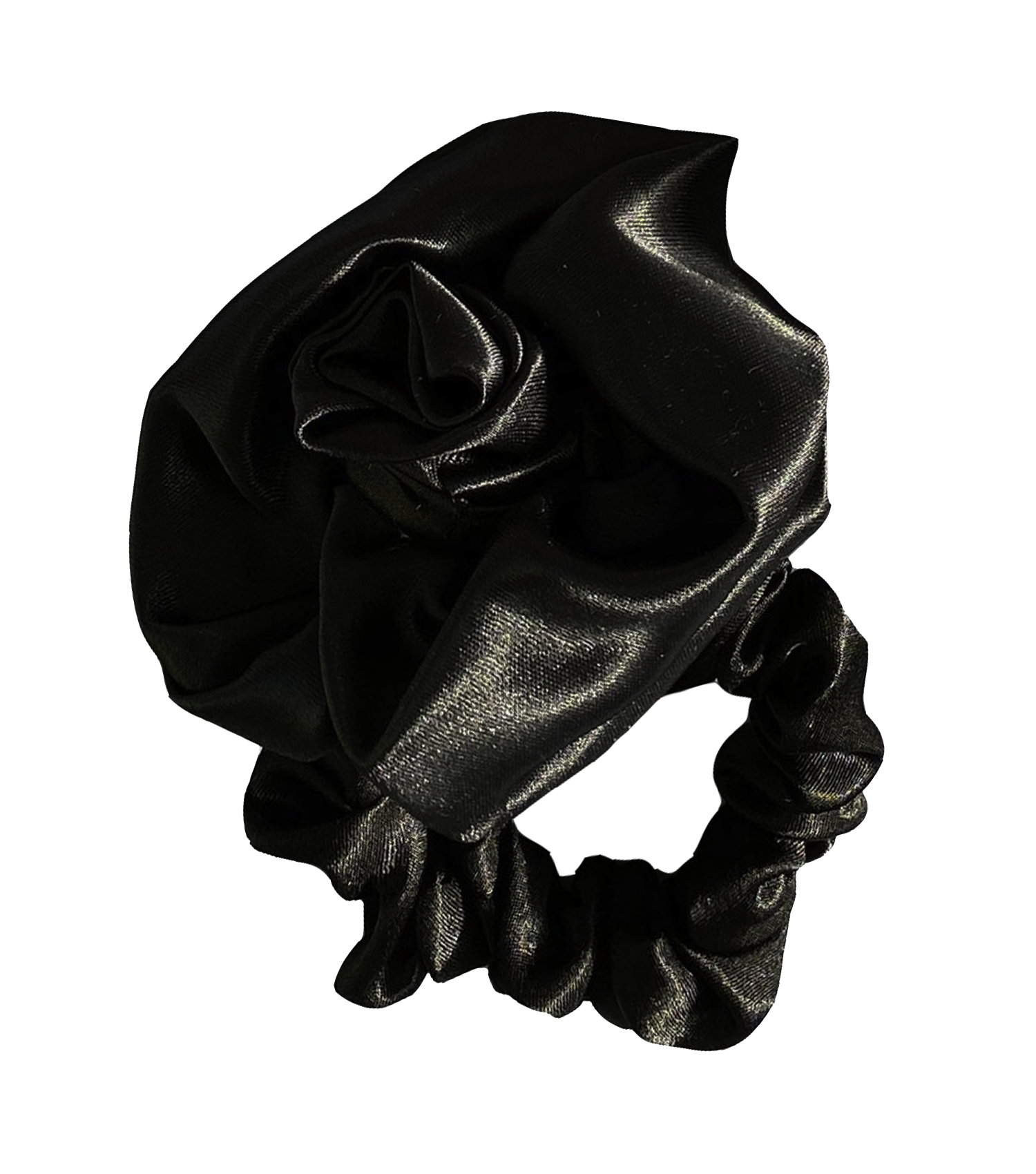 kathleen, shop kathleen, rose scrunchie, flower scrunchie, goth scrunchie, satin scrunchie