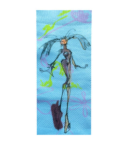 Gabrielle Rosenstein, Elf, printed, Kathleen, Kathleen Los Angeles, Independent Boutique, Independent Artist, Los Angeles Boutique, Independent Designer, Los Angeles Artist, independent fashion, hand drawn, artist socks, lady socks, fairy socks, alien lady socks, crew cocks, printed socks, art socks, drawing sock, anime socks, colorful socks, unisex socks, blue green socks, heart socks