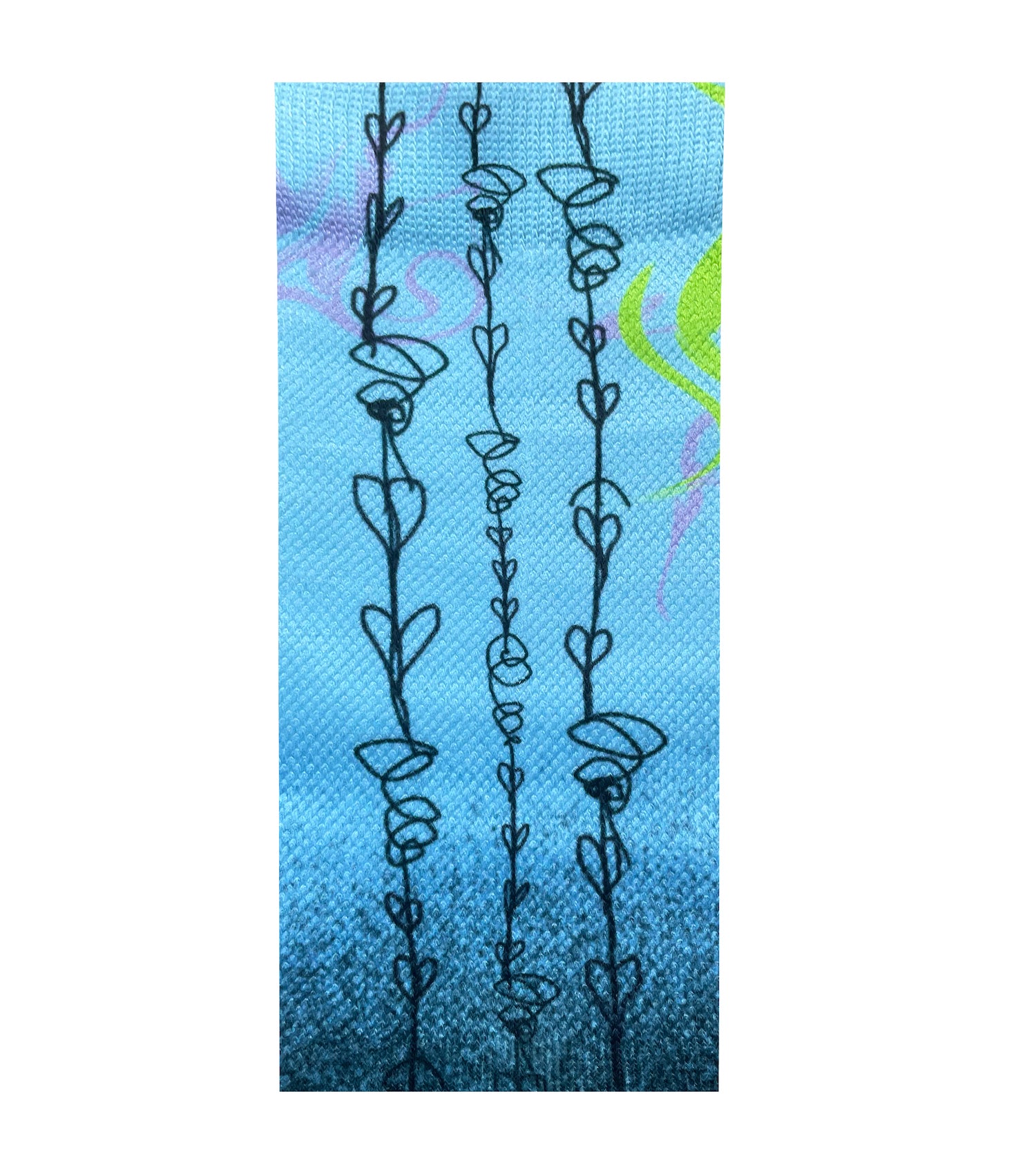 Gabrielle Rosenstein, Elf, printed, Kathleen, Kathleen Los Angeles, Independent Boutique, Independent Artist, Los Angeles Boutique, Independent Designer, Los Angeles Artist, independent fashion, hand drawn, artist socks, lady socks, fairy socks, alien lady socks, crew cocks, printed socks, art socks, drawing sock, anime socks, colorful socks, unisex socks, blue green socks, heart socks