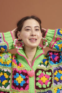 Jessica Stahl, Crochet Hoops, Kathleen, Kathleen Los Angeles, Boutique, Los Angeles Boutique, Stars, Stahl Knit, oversized hoops, knit hoops, yarn hoops, beaded hoops, star charms, small business, independent artist, independent jewelry, independent designer, independent boutique, one of a kind, los angeles fashion