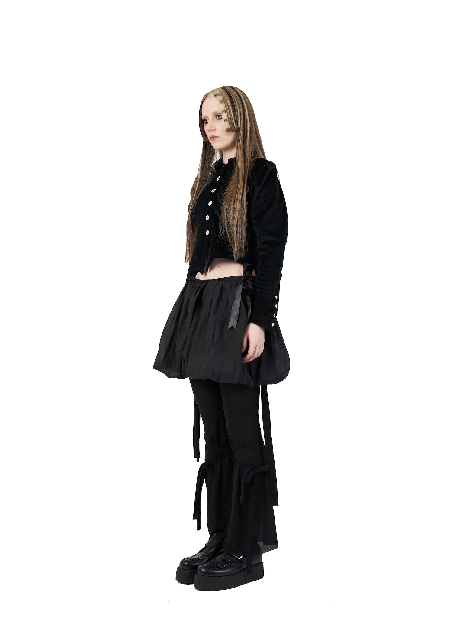 Black Mini Puffball Skirt